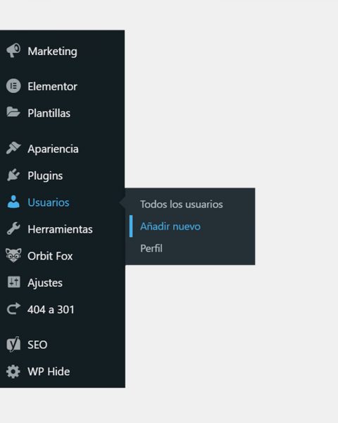 nuevo usuario wordpress ebisweb