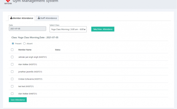 Attendance Module-ebisweb-wpgym